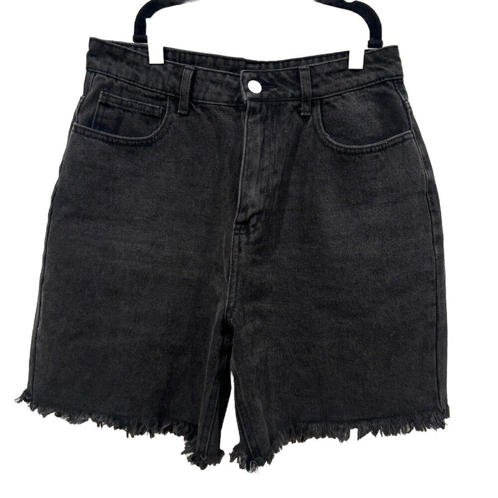 Bongo forever 21 men's size 28 black denim frayed shorts